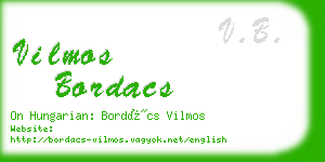 vilmos bordacs business card